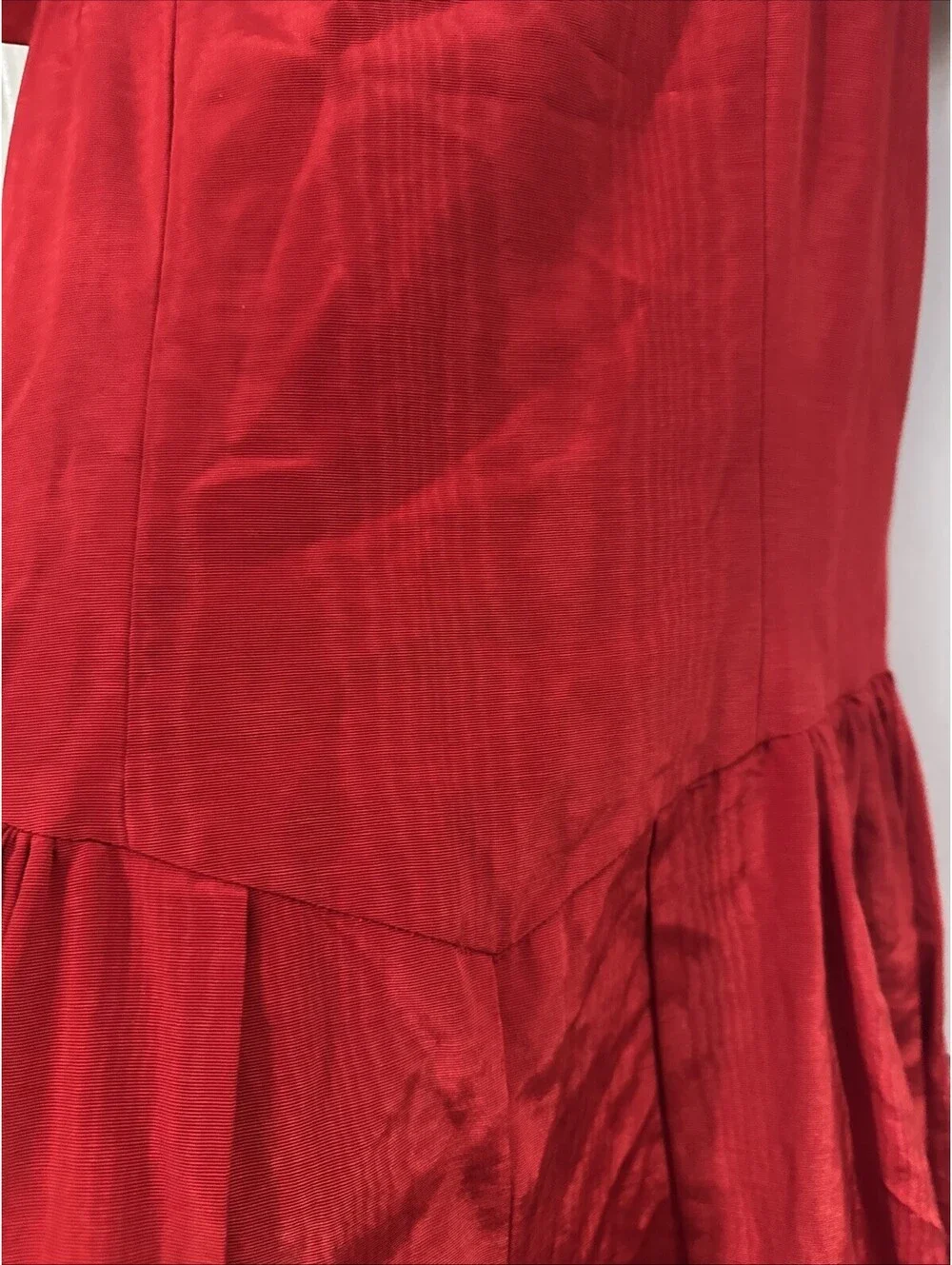 Maria Casero Vintage Girl Dress Size 12 Preteen Red Moire fabric